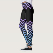 Zwart & Kleurrijke Chevron Glitter Textuur Leggings (Links)