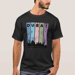 Zwart Kleurrijke Dubai De toonaangevende stad in d T-shirt
