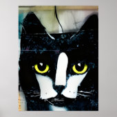 Zwart kleverschilderen van katten poster (Voorkant)