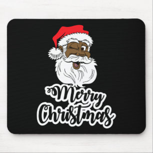 Zwart knipogen santa vrolijke kerst afrikaans amer muismat