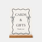 Zwart Knoopje Bridal Shower Kaarten & Cadeaus Acryl Bord (Voorkant)