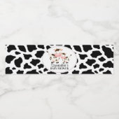 Zwart Koe Afdrukkerij Koe Baby shower Waterfles Etiket (Enkel label)