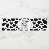 Zwart Koe Baby shower voor afdrukknop Koe Waterfles Etiket (Enkel label)