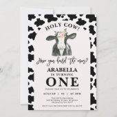 Zwart Koe Print Arch Heilige Koe 1e Verjaardag Kaart (Voorkant)