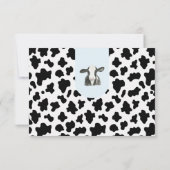 Zwart Koe Print Foto Heilige Koe 1e Verjaardag Bedankkaart (Achterkant)