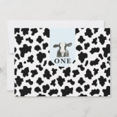 Zwart Koe Print Foto Heilige Koe 1e Verjaardag Kaart (Achterkant)