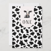 Zwart Koe Print Roze Arch Heilige Koe 1e Verjaarda Kaart (Achterkant)