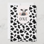 Zwart Koe Print Roze Arch Heilige Koe 1e Verjaarda Kaart (Achterkant)