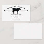 Zwart Koe Zuivel Boerderij Boer Ranch Land Visitekaartje (Voorkant / Achterkant)