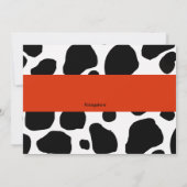 Zwart koeienafdrukken en uitnodigingen voor helder (Achterkant)