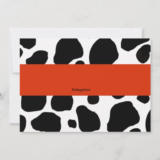 Zwart koeienafdrukken en uitnodigingen voor helder (Achterkant)