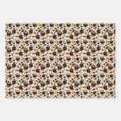 Zwart koffie olie verf patroon gepersonaliseerd inpakpapier vel (Voorkant)