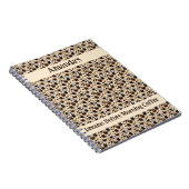 Zwart koffie olie verf patroon gepersonaliseerd notitieboek (Rechterzijde)