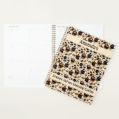 Zwart koffie olie verf patroon gepersonaliseerd planner (Display)