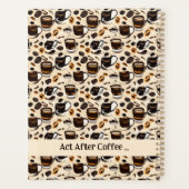 Zwart koffie olie verf patroon gepersonaliseerd planner (Achterkant)