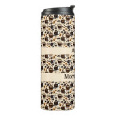 Zwart koffie olie verf patroon gepersonaliseerd thermosbeker (Gedraaid links)