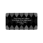 Zwart-kolen grijze argyle etiket (Voorkant)