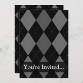 Zwart-kolen grijze argyle kaart (Voorkant / Achterkant)