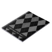 Zwart-kolen grijze argyle notitieboek (Linkerzijde)