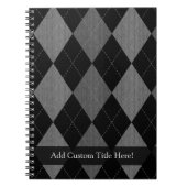 Zwart-kolen grijze argyle notitieboek (Voorkant)