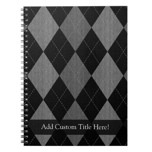 Zwart-kolen grijze argyle notitieboek (Voorkant)