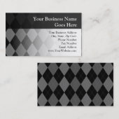 Zwart-kolen grijze argyle visitekaartje (Voorkant / Achterkant)