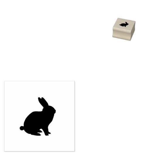 Zwart konijn rubber stempel (Gestempeld)