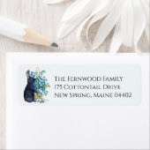 Zwart konijnenblauw Vergeet me niet. Etiket (Insitu)