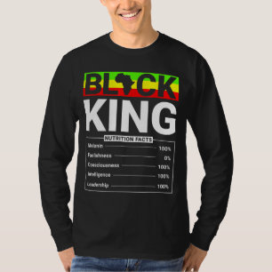 Zwart koning Definitie Voedingslabel P T-shirt