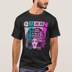 Zwart Koningin Melanine Magic Sista Vrouw Queens B T-shirt