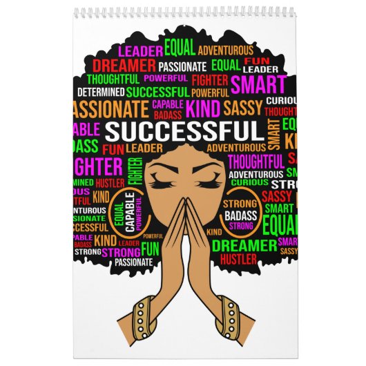 Zwart Koningin Melanine Vrouw Bruin Huid Sista Mag Kalender (Hoes)