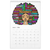 Zwart Koningin Melanine Vrouw Bruin Huid Sista Mag Kalender (Mar 2026)