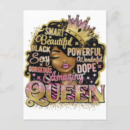 Zwart Koningin Melanine Vrouw Sista Liefde Briefkaart