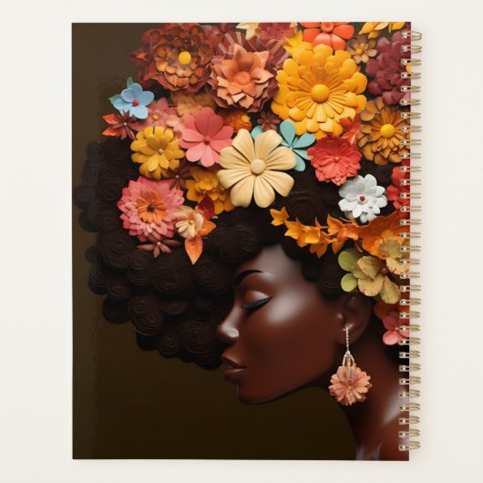 Zwart Koningin Melanine Vrouw Sista Liefde Planner (Achterkant)