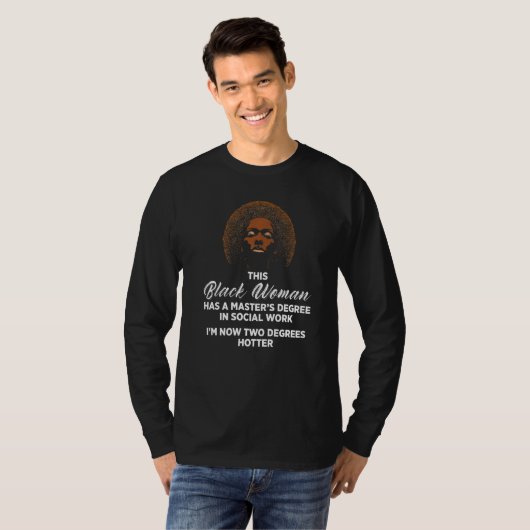 Zwart Koningin MSW Sociaal Werk Graden Masters Gra T-shirt (Voorkant volledig)