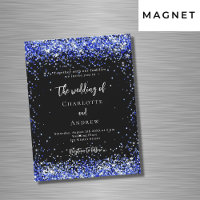 Zwart koningsblauw confetti luxe bruiloft