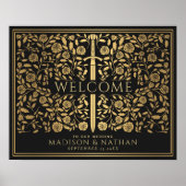 Zwart Koninklijk Middeleeuws Zwaard Trouw Welkom B Poster (Voorkant)