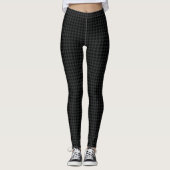 Zwart-koolstof Grijze Houndstooth Leggings (Voorkant)