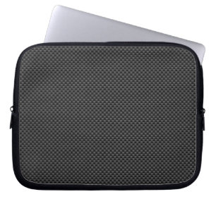 Zwart koolstofvezel stijl Afdrukachtergrond Laptop Sleeve