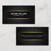 Zwart koolstofvezelpatroon met gouden accentlijnen visitekaartje (Voorkant / Achterkant)
