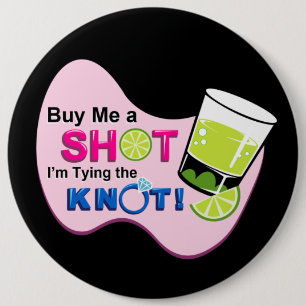 Zwart: "Koop me een hot ik steek de knoop aan" Ronde Button 6,0 Cm