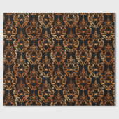 Zwart koper van haalleen Brocade Spider Pattern Cadeaupapier (Vlak)