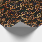 Zwart koper van haalleen Brocade Spider Pattern Cadeaupapier (Hoek)