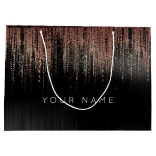 Zwart koperen Roos Gold Name Favor Glam Matrix Rai Large Cadeautasje