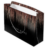 Zwart koperen Roos Gold Name Favor Glam Matrix Rai Large Cadeautasje (Achterkant Gekanteld)