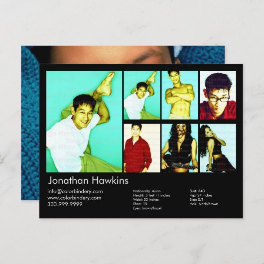 Zwart koploper met 2 bits per Actor en model Briefkaart (Voorkant / Achterkant)