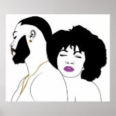 Zwart koppel Esthetische Lijn kunstwerk (Zwarte li Poster (Voorkant)