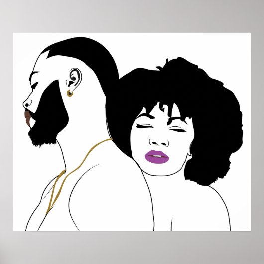 Zwart koppel Esthetische Lijn kunstwerk (Zwarte li Poster (Voorkant)