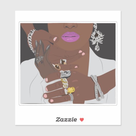 Zwart koppel met gouden en zilveren zwarte liefde sticker (Vel)