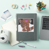 Zwart koppel met gouden en zilveren zwarte liefde sticker (iPad Cover)